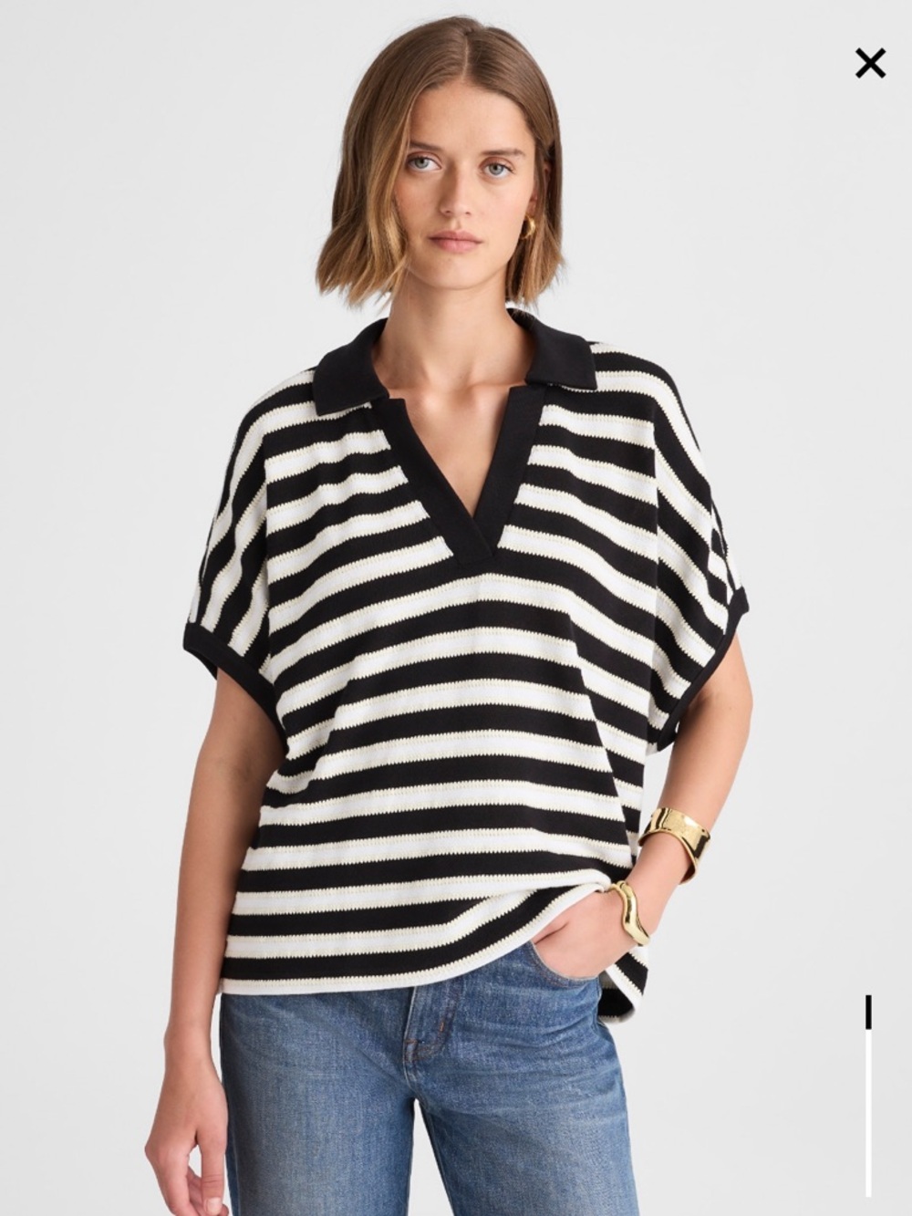 NWT Madewell Relaxed V Neck Polo Shirt